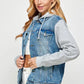 Women's Denim Fleece Hoodie Jacket - DAVERRI FASHIONS