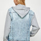 Women's Denim Fleece Hoodie Jacket - DAVERRI FASHIONS