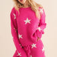 Soft Long Sleeve Star Print Top and Short Set Loungewear Sets