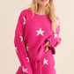 Soft Long Sleeve Star Print Top and Short Set Loungewear Sets