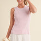 Aemi + Co Ribbed Round Neck Knit Tank - DAVERRI FASHIONS