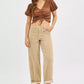 RISEN High Rise Crop Barrel Cordurory Pants - DAVERRI FASHIONS