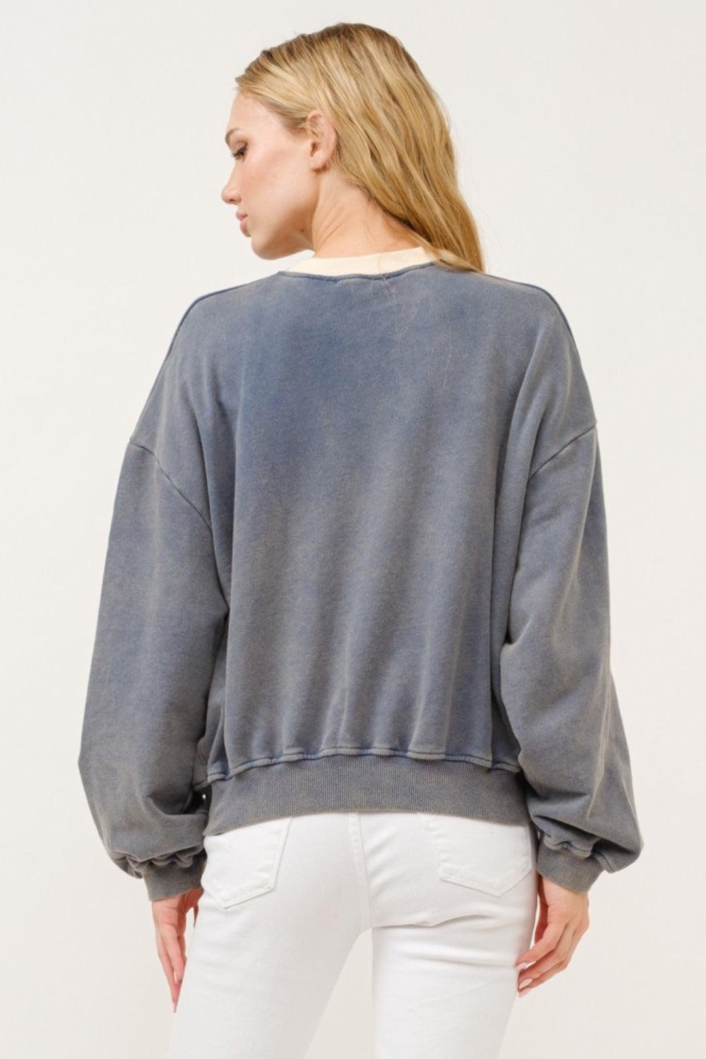 And The Why BEVERLY HILLS 92 CALIFORNIA Contrast Crop Sweatshirt | Sweatshirts Daverri Fashions