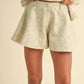 MABLE Jacquard Floral Peplum Top and Flare Shorts Set Outfit Sets