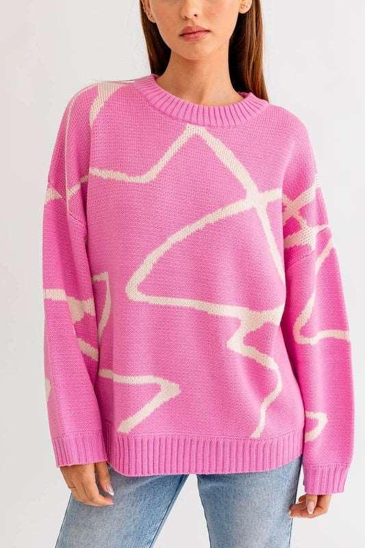 Abstract Pattern Sweater Sweaters