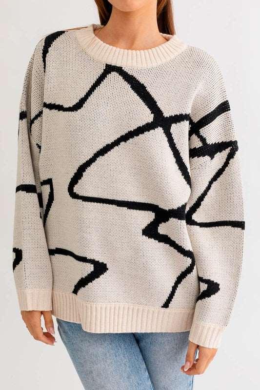 Abstract Pattern Sweater Sweaters