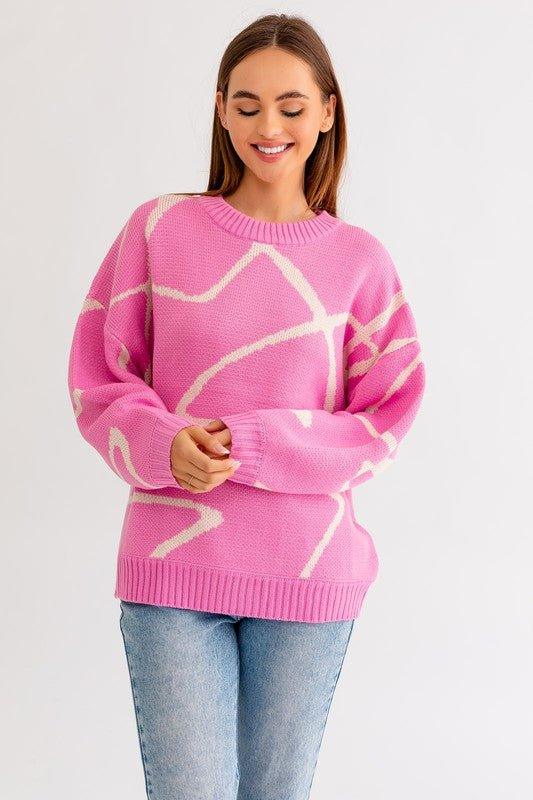 Abstract Pattern Sweater Sweaters