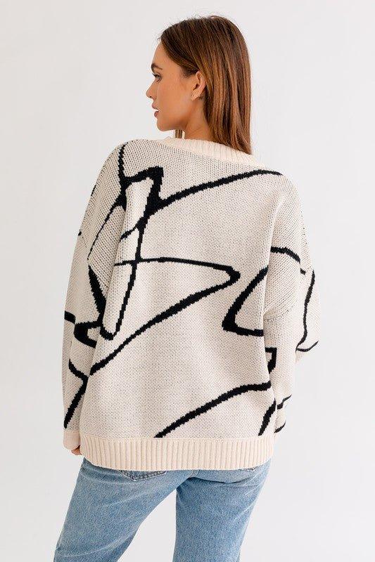 Abstract Pattern Sweater Sweaters