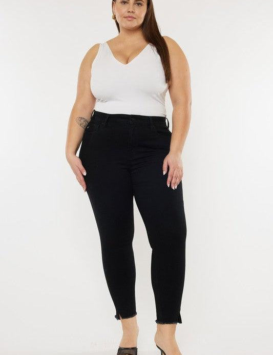 Plus High Rise Ankle Skinny Jeans JET BLACK Jeans