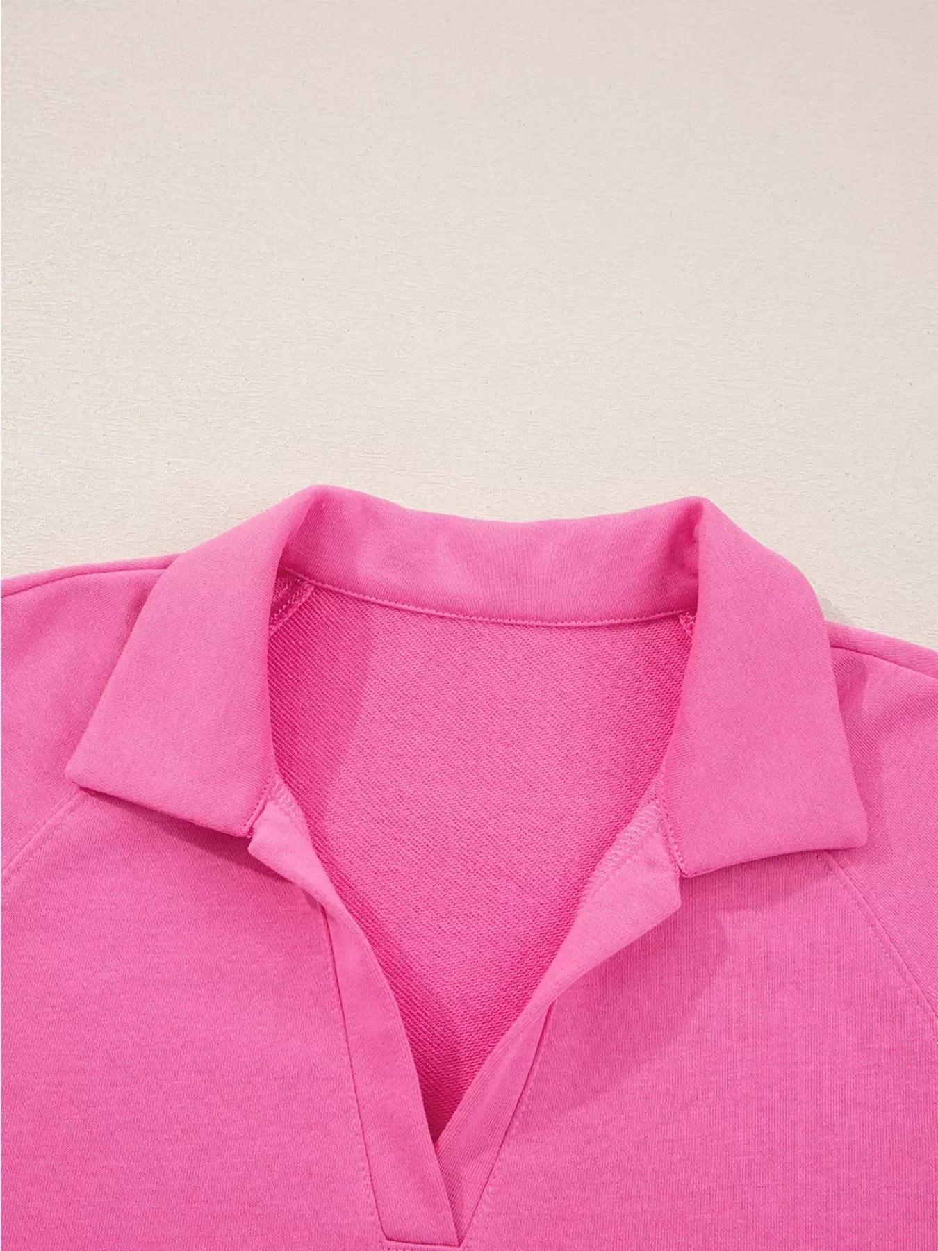 Daverri Fashions Solid Color Collared Pullover and Central Seam Pants Set - DAVERRI FASHIONS