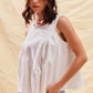 SO ME Game Day Color Denim Ruched Sleeveless Top