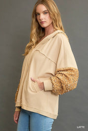 Umgee Sequined French Terry Jacket | Jackets Daverri Fashions