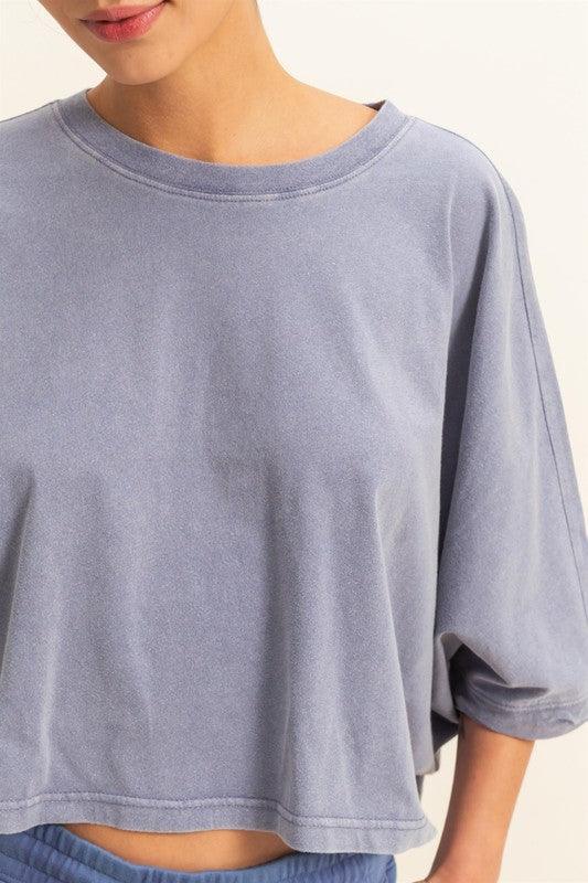HYFVE Lightweight Round Neck Batwing Sleeve T-Shirt T-Shirts