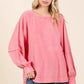 Mittoshop Mineral Wash Raglan Long Sleeve Oversized Top - DAVERRI FASHIONS