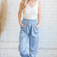And The Why Satin Leopard Print Joggers
