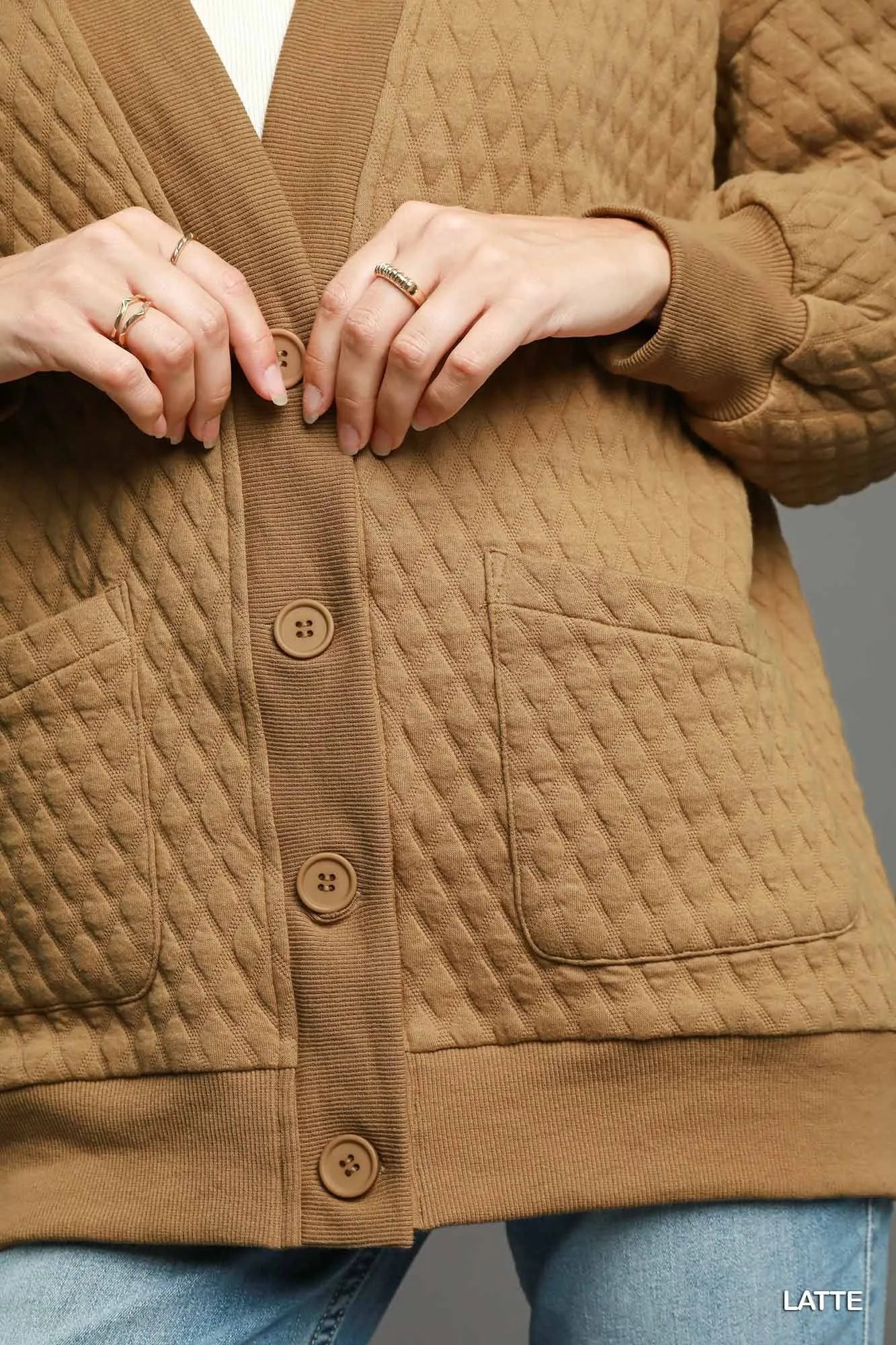 Umgee Button-Up Jacquard Cardigan