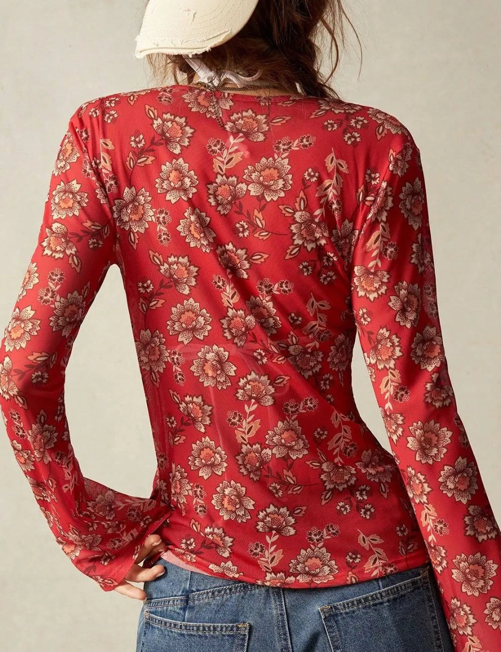 Floral Button-Front Shirt with Bell Sleeves | Shirts Daverri Fashions