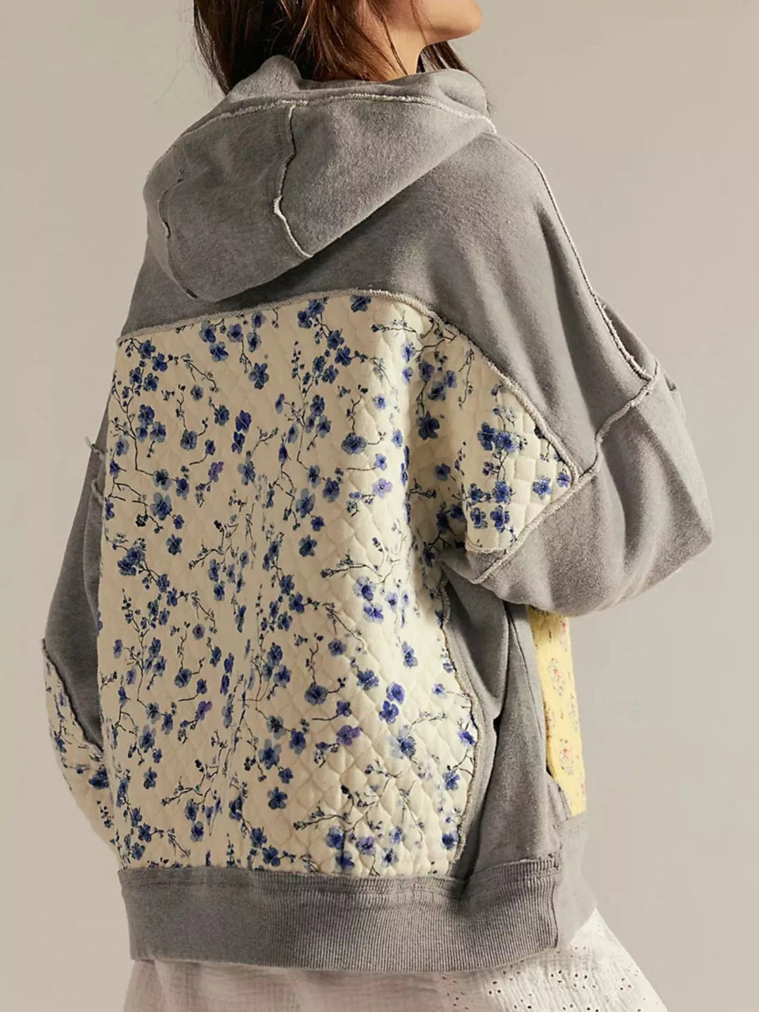 Exposed Seam Dropped Shoulder Hoodie | Hoodies Daverri Fashions