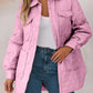 Snap Down Collared Winter Coat - DAVERRI FASHIONS