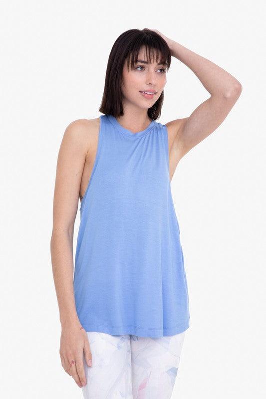 Mono B Raw Edge Tank Top PASTEL BLUE Shirts & Tops