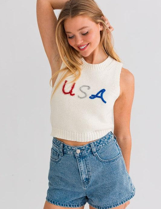 USA Knit Tank Top Tank Tops