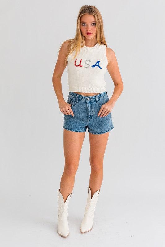 USA Knit Tank Top Tank Tops