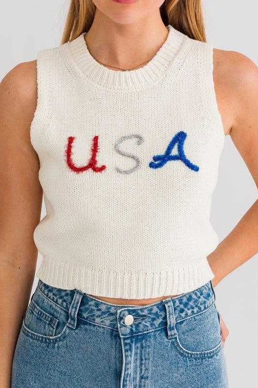 USA Knit Tank Top Tank Tops