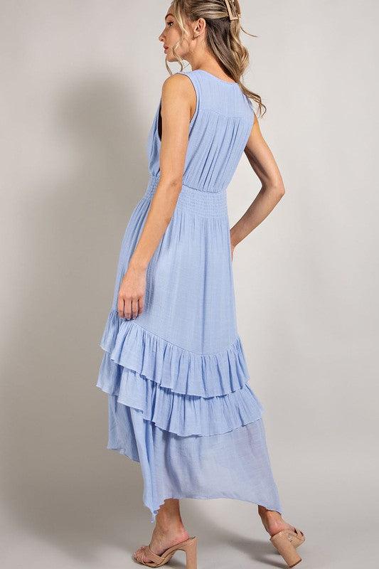 V-Neck Ruffle Maxi Dress Maxi Dresses