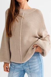 Ribbed Knitted Sweater Tops