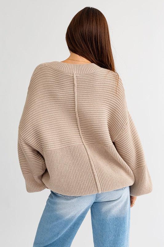 Ribbed Knitted Sweater Tops