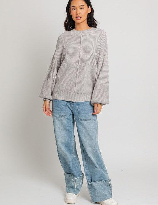 Ribbed Knitted Sweater Tops