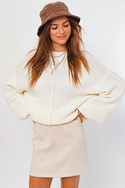 Ribbed Knitted Sweater Tops