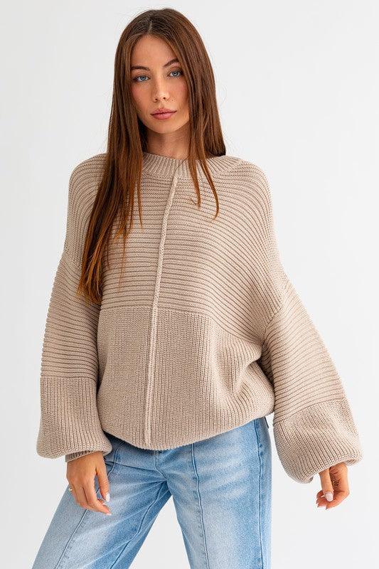 Ribbed Knitted Sweater Tops