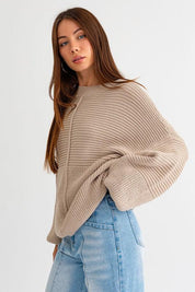 Ribbed Knitted Sweater Tops