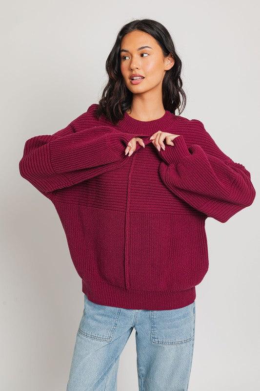 Ribbed Knitted Sweater Tops