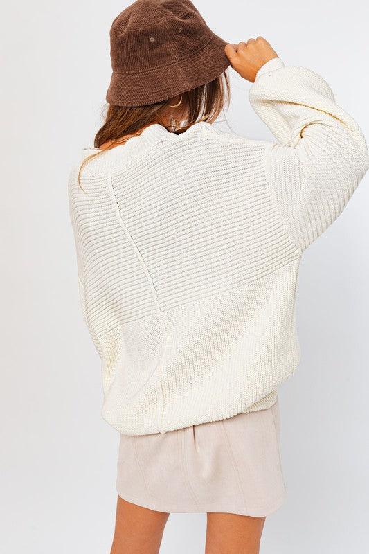 Ribbed Knitted Sweater Tops