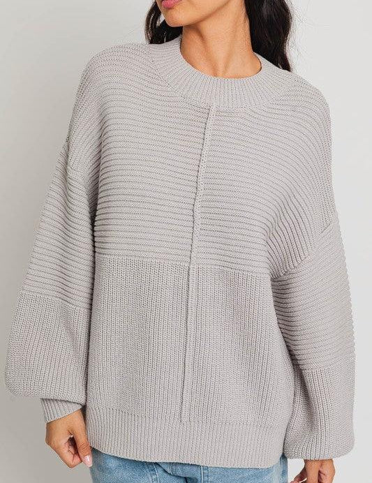 Ribbed Knitted Sweater Tops