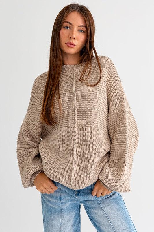 Ribbed Knitted Sweater Tops