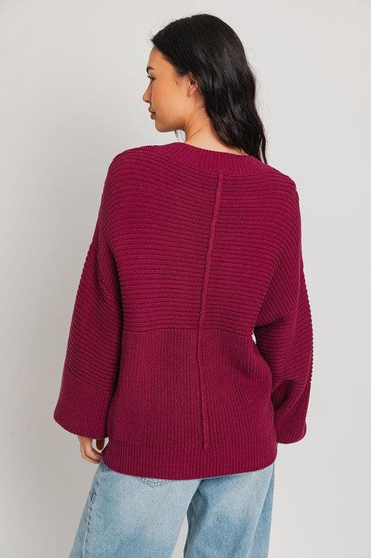 Ribbed Knitted Sweater Tops