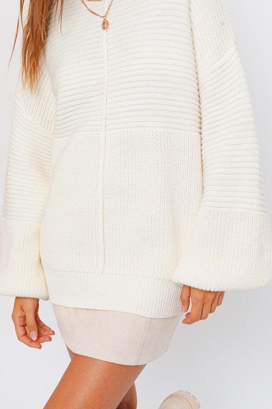 Ribbed Knitted Sweater Tops