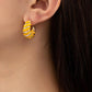 Leather cord wrapped texture hoop earrings Earrings