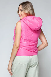 Snobbish Zip Up Quilted Hooded Vest | Vest Jackets Daverri Fashions