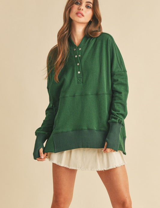 HUNTER GREEN S Vivi Pullover | Hoodies Daverri Fashions