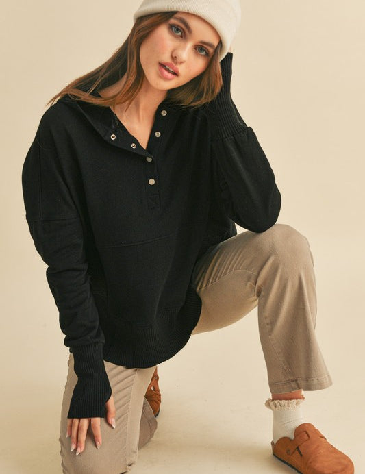 BLACK S Vivi Pullover | Hoodies Daverri Fashions