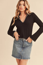 BLACK S Alexys Top | Tops Daverri Fashions