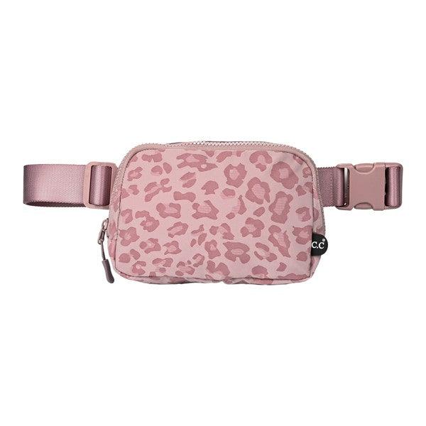 CC Leopard Pattern Belt Bag Fanny Pack Rose OS