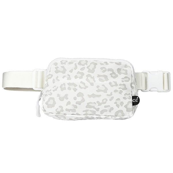 CC Leopard Pattern Belt Bag Fanny Pack White OS