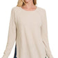 Zenana Waffle Knit Long Sleeve Top Tops