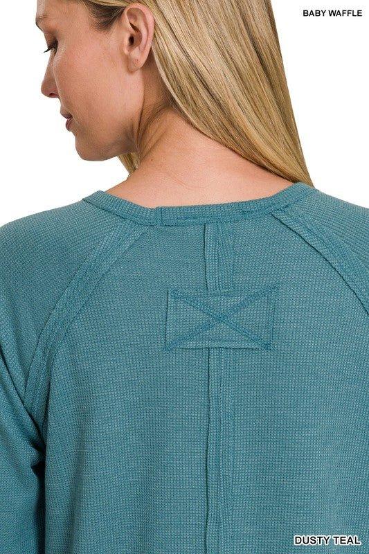 Zenana Waffle Knit Long Sleeve Top Shirts & Tops