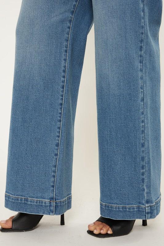 Plus High Rise Trouser Wide Leg Jeans Jeans